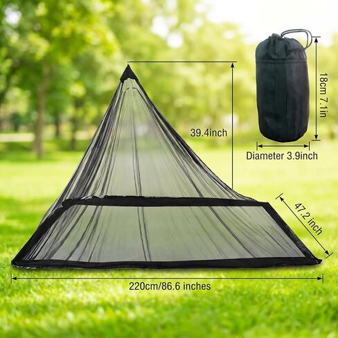 Camping Mosquito Net Bed Compact and Ultra-Light for Travel，Finest Holes Mesh Noseeum Netting for Camping and Hiking, Without Sleeping Mat in Kuwait