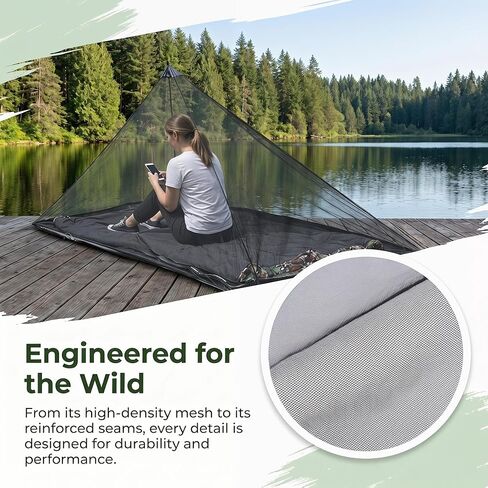 Camping Mosquito Net Bed Compact and Ultra-Light for Travel，Finest Holes Mesh Noseeum Netting for Camping and Hiking, Without Sleeping Mat in Kuwait
