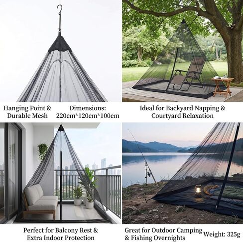 Camping Mosquito Net Bed Compact and Ultra-Light for Travel，Finest Holes Mesh Noseeum Netting for Camping and Hiking, Without Sleeping Mat in Kuwait
