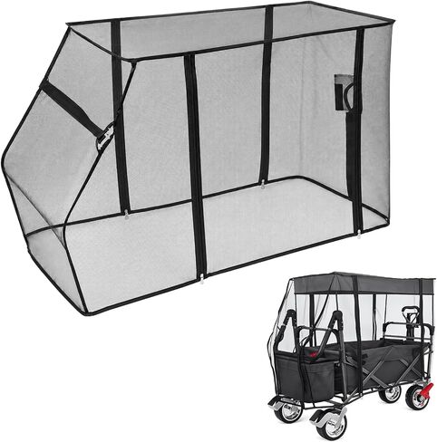 Wagon Mosquito Net Cover for Folding Wagon, 35" L x 20" W Fine Mesh Bug Screen with Zipper, Outdoor Camping Cart Cover for Garden, Picnic and Beach in Kuwait
