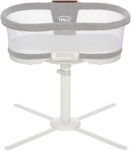 HALO BassiNest Connected Swivel Sleeper 3.0 – Smart Bassinet with AutoSoothe™, 360° Swivel, Cry Detection, Rocking, Vibration & Soothing Sounds, Easy Lowering Wall for Postpartum Recovery in Kuwait