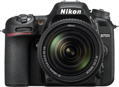 Nikon D7500 DSLR Camera 18-140mm Lens DX Format Bundle with AF-S NIKKOR 50mm f/1.8G Lens + Ultracompact on Camera-Mount Microphone + Tripod + Filter Kit 58mm + 64GB Memory Card + Backpack + More in Kuwait