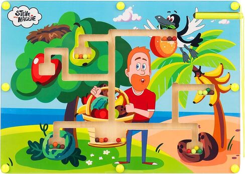 STEVE and MAGGIE Magnetic Color and Number Maze, Montessori Wooden Magnetic Puzzle Board for Toddlers 3-5,Color Sorting Sensory Toy, Fine Motor Skills Activity Birthday Gift for Kids Boys Girls in Kuwait
