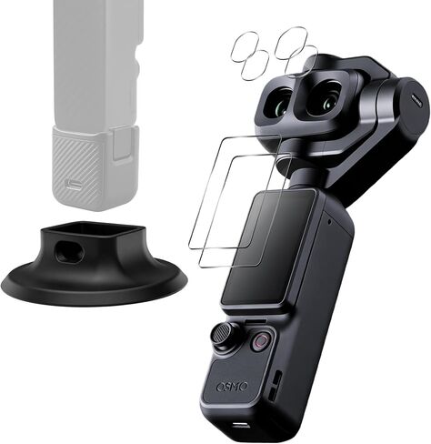 Orzero (4 Sets 8 Packs Compatible for DJI Osmo Pocket 4 / Pocket 3 Camera, Tempered Glass Camera Protectors + Display Screen Protectors 9H High Definition Clear Anti-Scratch Bubble-Free in Kuwait