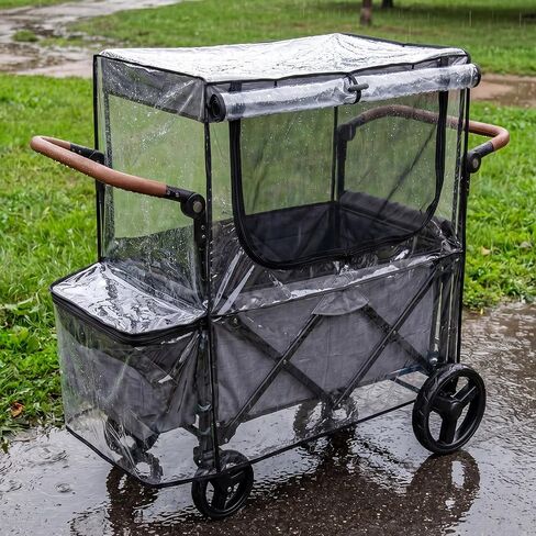 Rain Cover for Stroller, Mosquito Net for Trolley Cart, Big Size Stroller Wagon Protection Cover with Window Waterproof Windproof Picnic Camping Travel Accessories(Black Mesh) in Kuwait