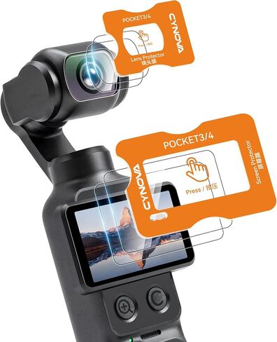 CYNOVA Screen Protector for DJI Osmo Pocket 4 Accessories, 2+2 Pack | Auto Alignment Tool for DJI Osmo Pocket 3/4/Xtra Muse, Easy Install Bubble Free, HD Clear, Scratch Resistant in Kuwait
