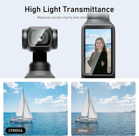 CYNOVA Screen Protector for DJI Osmo Pocket 4 Accessories, 2+2 Pack | Auto Alignment Tool for DJI Osmo Pocket 3/4/Xtra Muse, Easy Install Bubble Free, HD Clear, Scratch Resistant in Kuwait