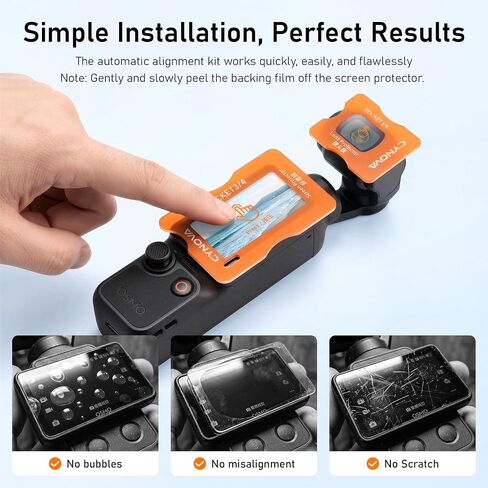 CYNOVA Screen Protector for DJI Osmo Pocket 4 Accessories, 2+2 Pack | Auto Alignment Tool for DJI Osmo Pocket 3/4/Xtra Muse, Easy Install Bubble Free, HD Clear, Scratch Resistant in Kuwait
