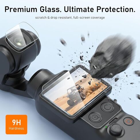 CYNOVA Screen Protector for DJI Osmo Pocket 4 Accessories, 2+2 Pack | Auto Alignment Tool for DJI Osmo Pocket 3/4/Xtra Muse, Easy Install Bubble Free, HD Clear, Scratch Resistant in Kuwait
