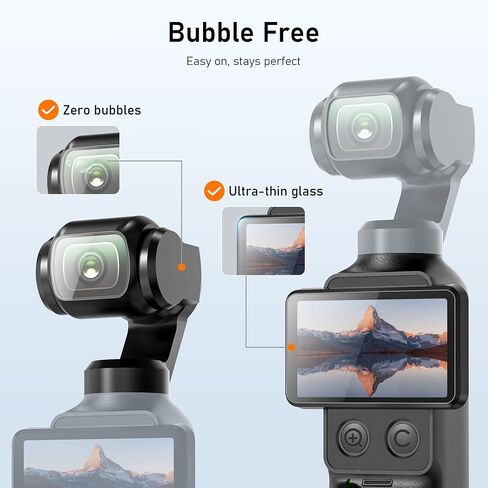 CYNOVA Screen Protector for DJI Osmo Pocket 4 Accessories, 2+2 Pack | Auto Alignment Tool for DJI Osmo Pocket 3/4/Xtra Muse, Easy Install Bubble Free, HD Clear, Scratch Resistant in Kuwait