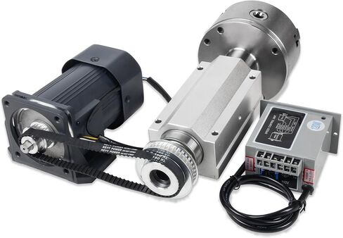 RATTMMOTOR Motor Lathe Chuck Spindle Assemblies Through Hole 15mm | , 3 Jaw K11-125mm Lathe Chuck with 120W 110V Optical Shaft Adjustable Speed Motor+Driver for CNC Lathe in Kuwait