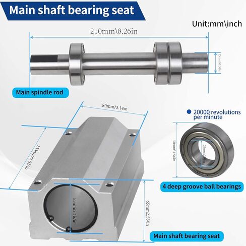 RATTMMOTOR Motor Lathe Chuck Spindle Assemblies Through Hole 15mm | , 3 Jaw K11-125mm Lathe Chuck with 120W 110V Optical Shaft Adjustable Speed Motor+Driver for CNC Lathe in Kuwait