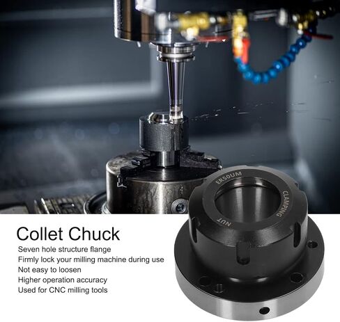Qqmora ER50 Collet Chuck High Carbon Steel 100mm Diameter 7 Hole Flange for CNC Milling Machine and Lathe Tool in Kuwait