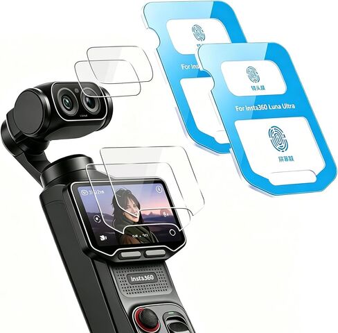 2 Pack Tempered Glass Screen Protector with Auto Alignment OneTouch for Insta360 Luna Ultra, 2 Camera Lens Protector, 2 Screen Protector, 30 seconds Installation, 9H Hardness HD Clear Anti-Scratch in Kuwait