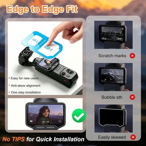 2 Pack Tempered Glass Screen Protector with Auto Alignment OneTouch for Insta360 Luna Ultra, 2 Camera Lens Protector, 2 Screen Protector, 30 seconds Installation, 9H Hardness HD Clear Anti-Scratch in Kuwait