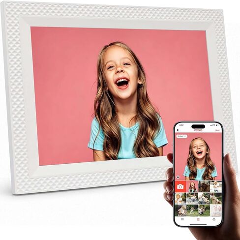 Frameo Digital Picture Frame 10.1" Digital Calendar 2-in-1|WiFi Smart Photo Frame16GB with 1280x800 HD Touchscreen|Sync Family Calendars Planner|Share Photos/Videos from Phone|Gifts for Mom Parents in Kuwait