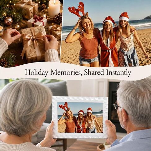 Frameo Digital Picture Frame 10.1" Digital Calendar 2-in-1|WiFi Smart Photo Frame16GB with 1280x800 HD Touchscreen|Sync Family Calendars Planner|Share Photos/Videos from Phone|Gifts for Mom Parents in Kuwait