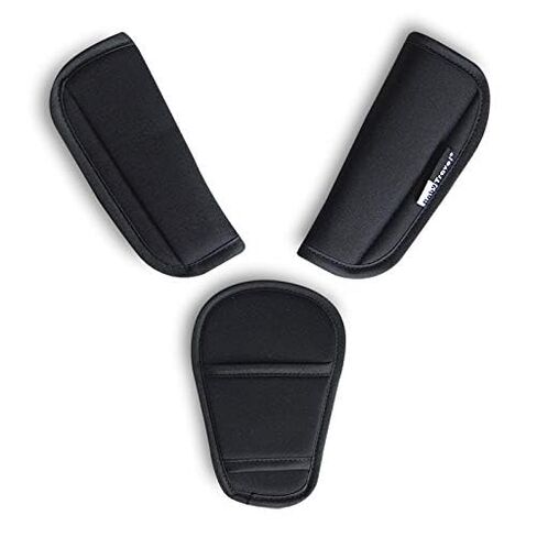 SeedFuture 3 Pieces Stroller Strap Covers and Crotch Pad Combo, Black | Velcro Design, Soft Material, Universal Size in Kuwait