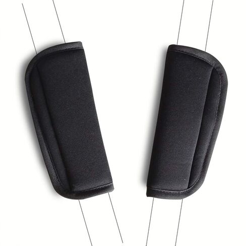 SeedFuture 3 Pieces Stroller Strap Covers and Crotch Pad Combo, Black | Velcro Design, Soft Material, Universal Size in Kuwait