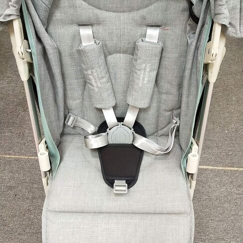 SeedFuture 3 Pieces Stroller Strap Covers and Crotch Pad Combo, Black | Velcro Design, Soft Material, Universal Size in Kuwait