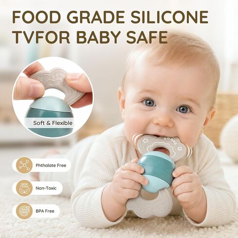 Joyreal Baby Toys 0-6 Months, 10PCS Baby Rattles Teething Toys 3-6 Months | BPA Free, Sensory Development, Easy Clean & Sterilize, Easy Grip, Teething Relief, Sports Theme, Storage Box, Baby Gift in Kuwait