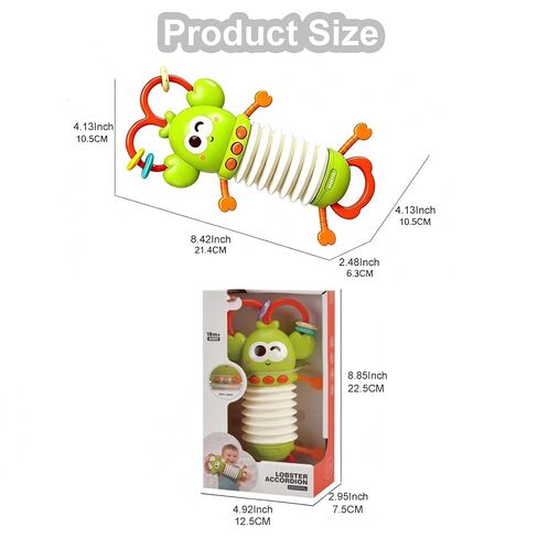 Montessori Sensory Toy, Musical Toys for Toddlers 1-3, Toddler Teething Relief, Lobster Baby Accordion Silicone Pulling Toy Rattles for Babies 6-12 Months in Kuwait