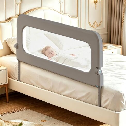 Bed Rail for Toddlers 47 Inch, Toddler Bed Rails for Crib, Twin, Full, Queen & Bunk Beds, Bed Rails for Toddlers with Reinforced Safety Guard, Easy Installation, Child Bed Guardrail for Kids in Kuwait