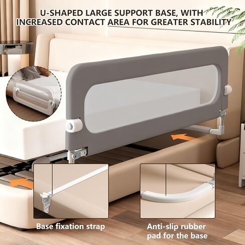 Bed Rail for Toddlers 47 Inch, Toddler Bed Rails for Crib, Twin, Full, Queen & Bunk Beds, Bed Rails for Toddlers with Reinforced Safety Guard, Easy Installation, Child Bed Guardrail for Kids in Kuwait