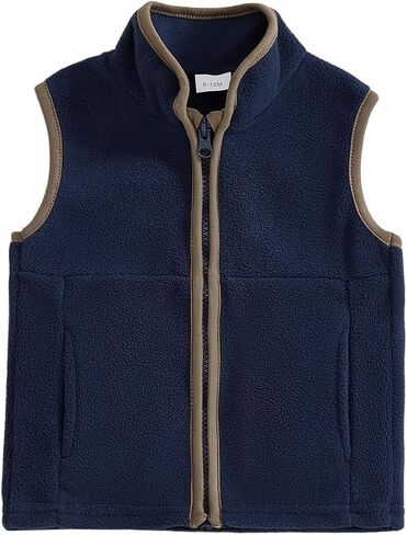 Unisex Toddler Fleece Vest Jacket Duck/Goose Embroidered V Neck Sleeveless Zipper Spring Fall Winter Outwear in Kuwait