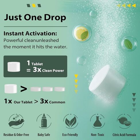 Descaling Tablets Descaler, 30 Count, Compatible with Momcozy, Baby Brezza Bottle Washer, Warmer, Sterilizer & Formula Maker, Descaler for Milk & Limescale Removal in Kuwait