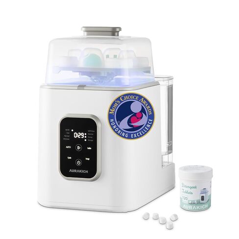 Baby Bottle Washer, Sterilizer & Dryer | All-in-One Pro Cleaning Machine with Fishbone Spray Arm, Self-Cleaning & AUTO Mode, Dual Water Inlet for Bottles, Breast Pump in Kuwait