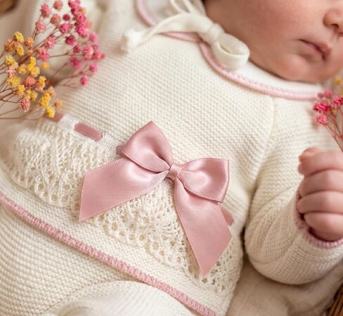 Newborn Long Sleeve Sweater Pants Hat Set Girl Knitted Coming Home Outfit 3 piece in Kuwait