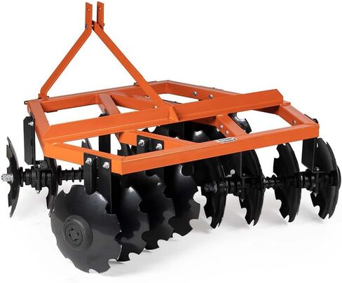 Titan Attachments 3 Point 5 FT Disc Harrow, Category 1 Tractor Attachment, 16" Notched Concave Discs for Soil Preparation, Weed Control & Food Plots in Kuwait