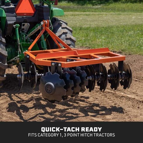Titan Attachments 3 Point 5 FT Disc Harrow, Category 1 Tractor Attachment, 16" Notched Concave Discs for Soil Preparation, Weed Control & Food Plots in Kuwait
