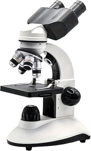 Adult Student Compound Binocular Microscope, Magnification 40X-5000X, Upgraded Dual Upper and Lower Light Sources, Suitable for Beginners, Suitable for School and Home Education in Kuwait