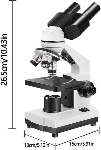 Binocular Compound Microscope for Adults & Students, 40X-5000X Magnification with Dual Upper and Lower LED Lights, Ideal for Laboratory, Classroom, and Home Teaching in Kuwait