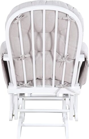 Glider and Ottoman White Wood and Woven Gray Fabric in Kuwait