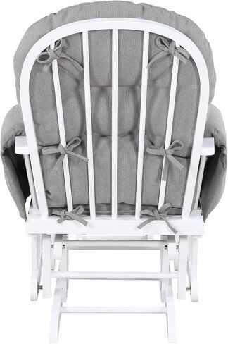 Penau Glider Ottoman, Soft Quiet Gliding, Gray Wood | Nursery Bonding Spot, Soft Gliding Motion, Button Tufted Back, Side Pocket, Matching Ottoman in Kuwait