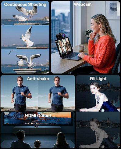 8K Digital Cameras for Photography, 2026 Autofocus 88MP WiFi Professional Photography Camera with Dual-Lens for YouTube, 16X Digital Zoom, TF Card, Lens Hood, Touch Screen,2 Batteries & Charging Stand in Kuwait
