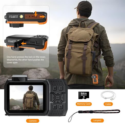 8K Underwater Camera, WiFi 33FT 70MP Waterproof Camera for Snorkeling in Kuwait