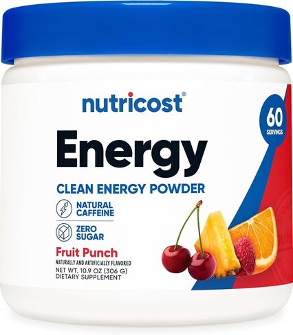 Nutricost Energy Complex (Fruit Punch) 60 Servings | Clean Energy Powder, 300g Dietary Supplement in Kuwait