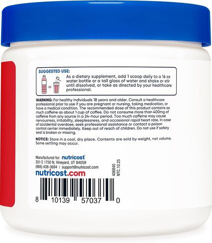 Nutricost Energy Complex (Fruit Punch) 60 Servings | Clean Energy Powder, 300g Dietary Supplement in Kuwait