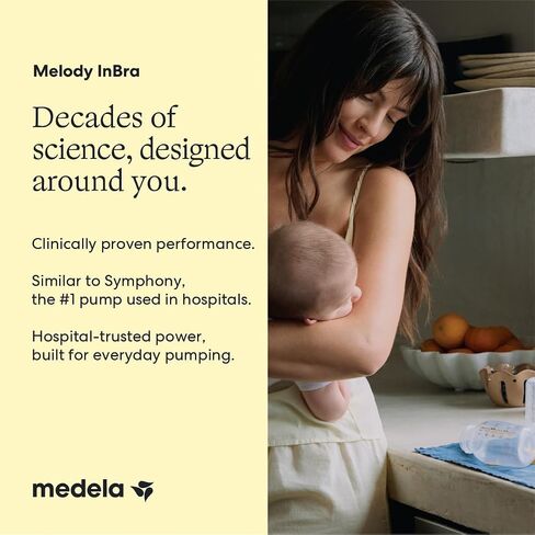 Medela Melody InBra Wearable Electric Breast Pump | Easy Fit, Fully In-Bra, Hands Free, Soft Comfort, Slim, Pump-and-Store Container, BPA-Free, Rechargeable, For Casual Pumping in Kuwait