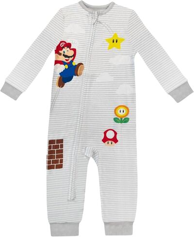 Super Mario Baby Pajamas Onesie - Zip-Up Sleeper Soft Sleep and Play Outfit - Cotton Sleepwear Newborn Baby Boy's Pajamas in Kuwait