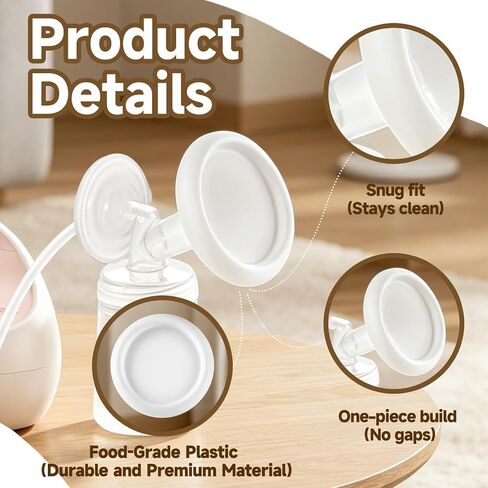 Breast Pump Cover Compatible with Spectra Flange for Fridge, 2 Pack Made of Premium Plastic, Easy-Install Collector, Soft, Durable, and Simple to Rinse, Ensuring Long-Lasting in Kuwait