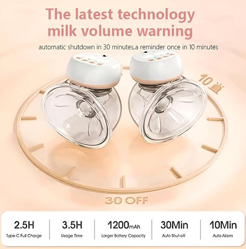 BelloMama Wearable Electric Breast Pump, Quiet, Hands-Free Portable, 3 Modes 12 Levels, Leak-Proof Anti-Backflow, 8oz Milk Collector, 1200mAh Battery, Pain-Free for Breastfeeding Moms, 2 Pack in Kuwait