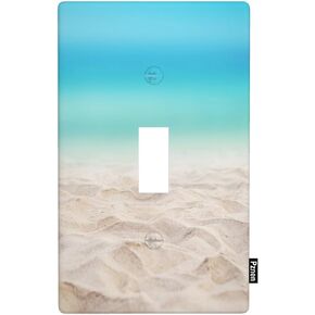 Summer Beach Ocean 1-Gang Single Toggle Wall Plate, Sand Sky Blue Seaside Light Switch Cover Plates 4.5"x 2.76" for Bedroom Bathroom Living Room in Kuwait