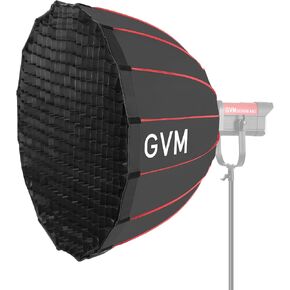 GVM 90cm (36") Parabolic Softbox, Quick-Setup with Honeycomb Grid, Compatible with 200B, 300B, 500B, 650B & Most Bowens Mount LED Lights for Portrait Photography, Video Production & Filmmaking in Kuwait