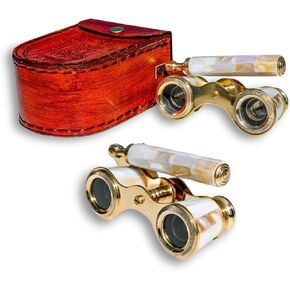 Vintage Opera Glasses for Women with Leather Case – Luxury Brass Theater Opera Glasses – Elegant Gift for Opera, Ballet, Theater Lovers in Kuwait