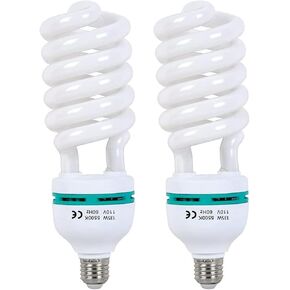 2pcs 135W Light Bulb 5500K CFL Daylight Spiral Softbox Lighting Kit Bulb in E27 Socket for Photography Photo in Saudi Arabia